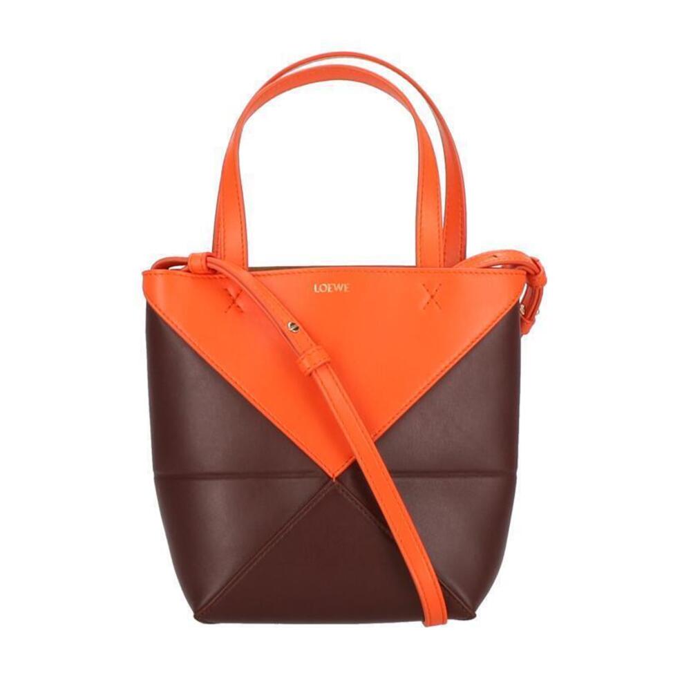 Loewe Puzzle Fold Tote Bag Leather Brown